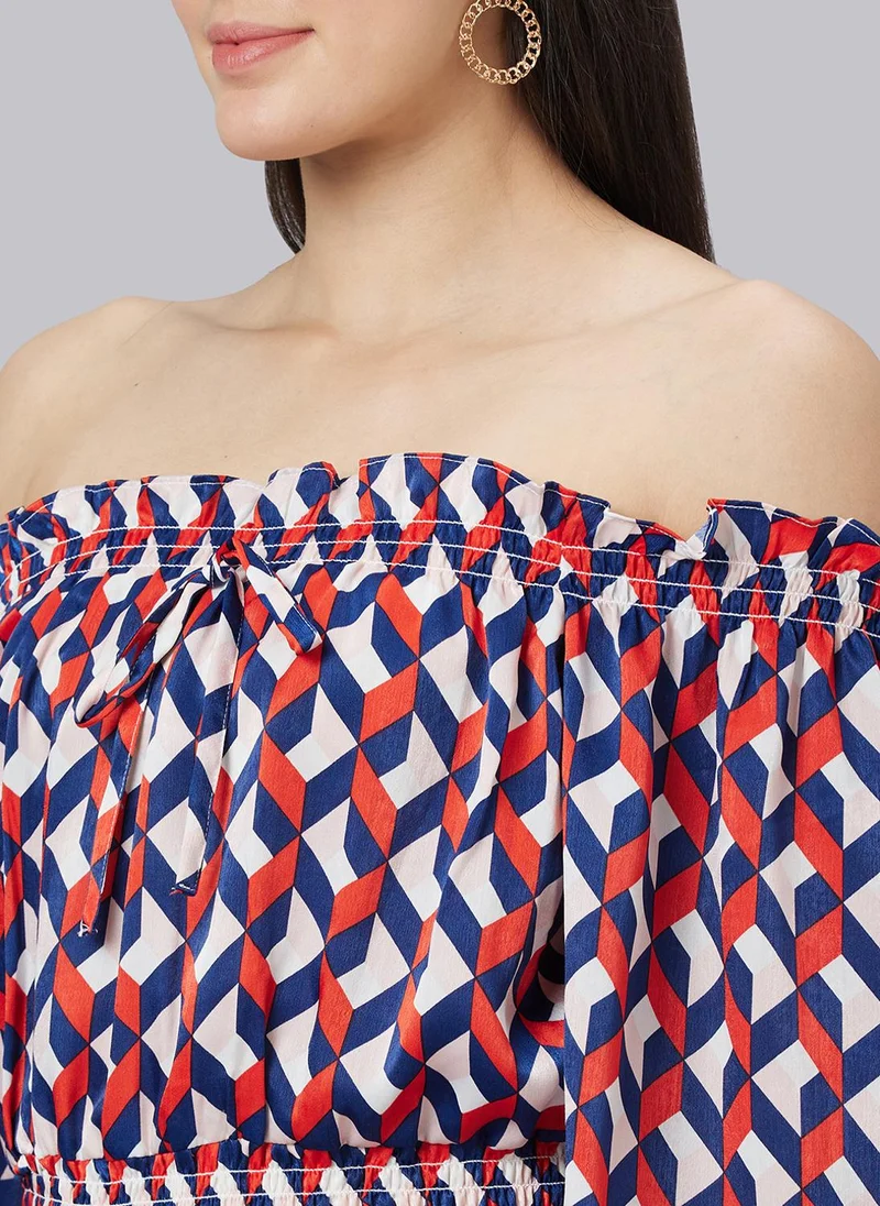 globus  Globus Women Geometric Printed Off-Shoulder Playsuit for Women | Best Price UAE